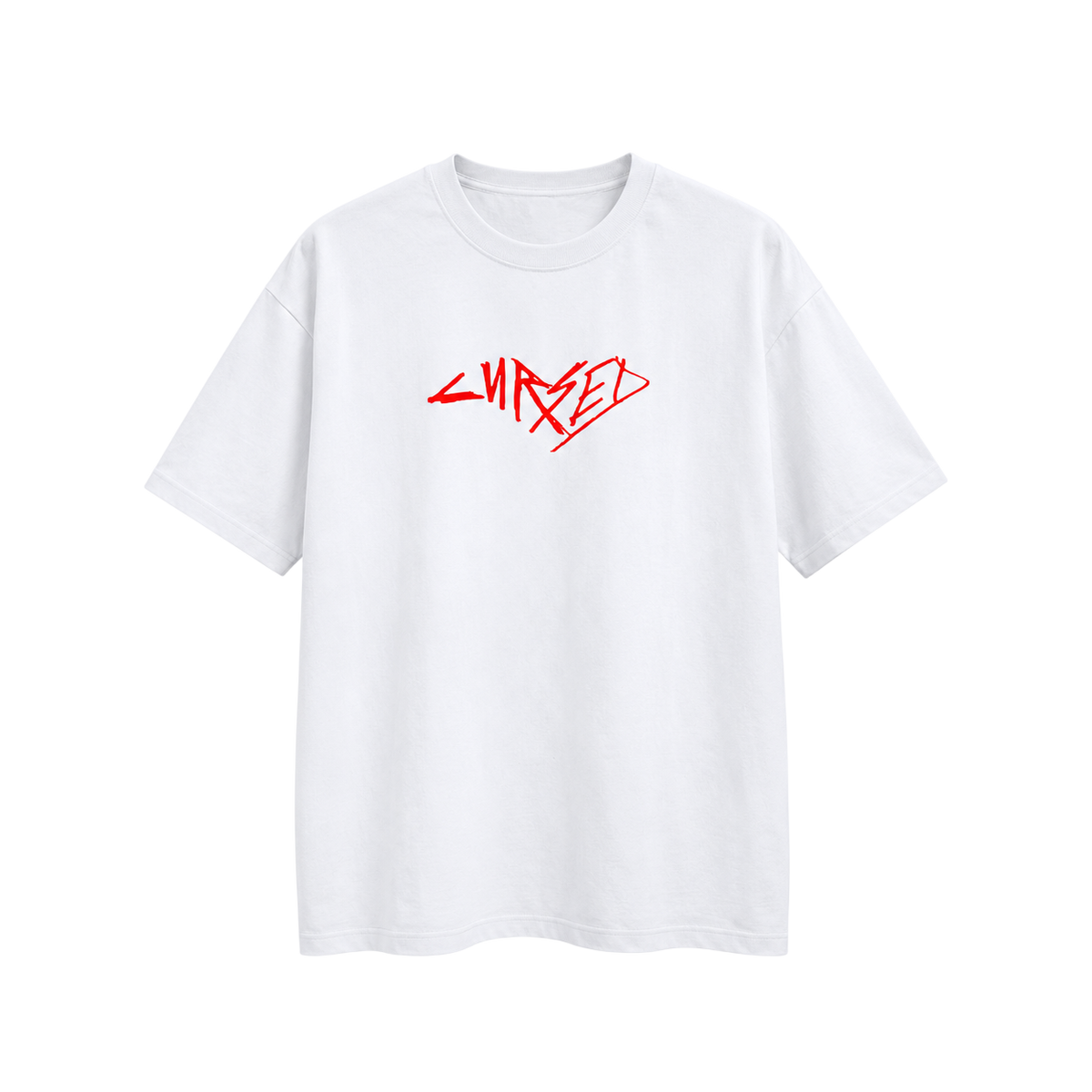 T-SHIRT "CURSED" - BLANC ET ROUGE