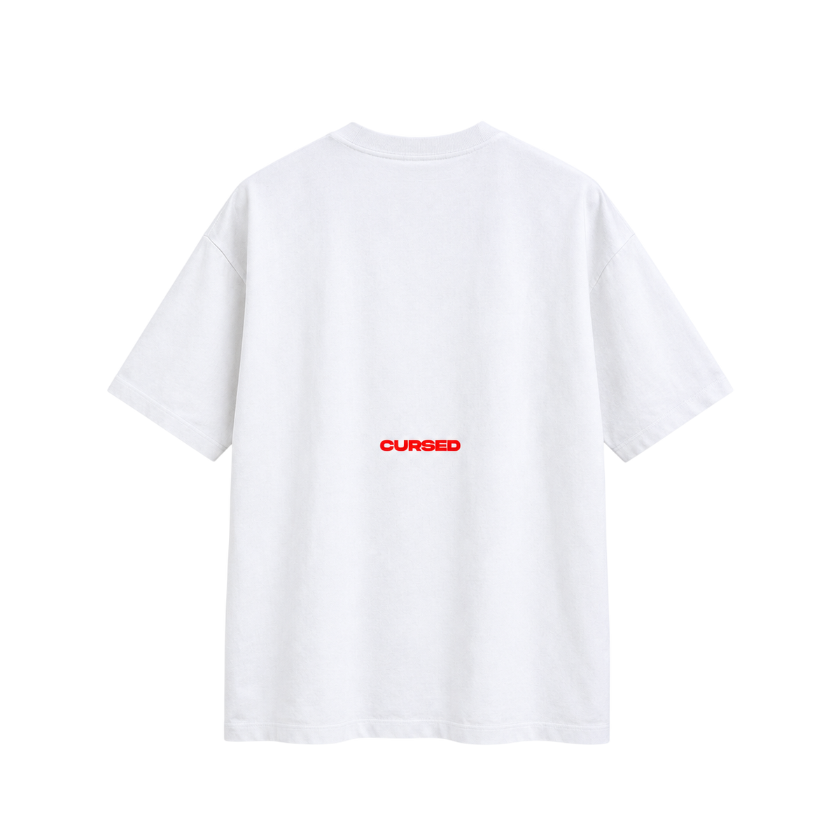 T-SHIRT "CURSED" - BLANC ET ROUGE