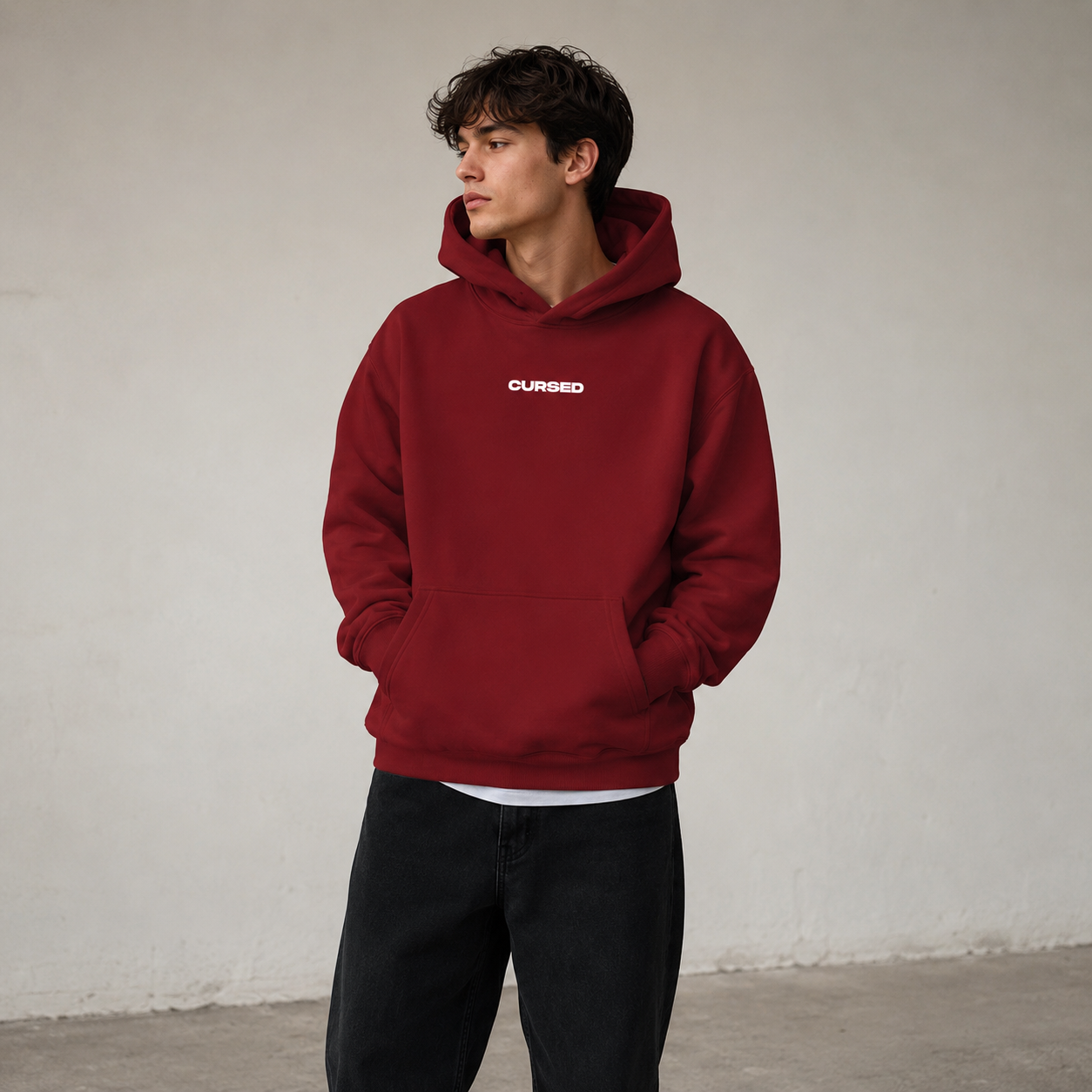 HOODIE CURSED - ROUGE