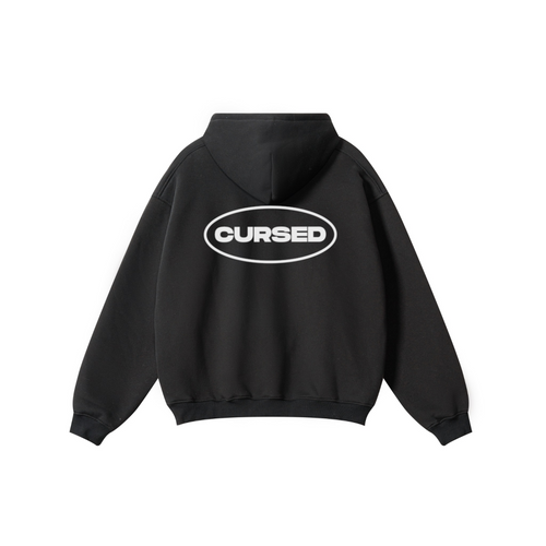 345GSM Men's Solid Color Pullover Hoodie Black