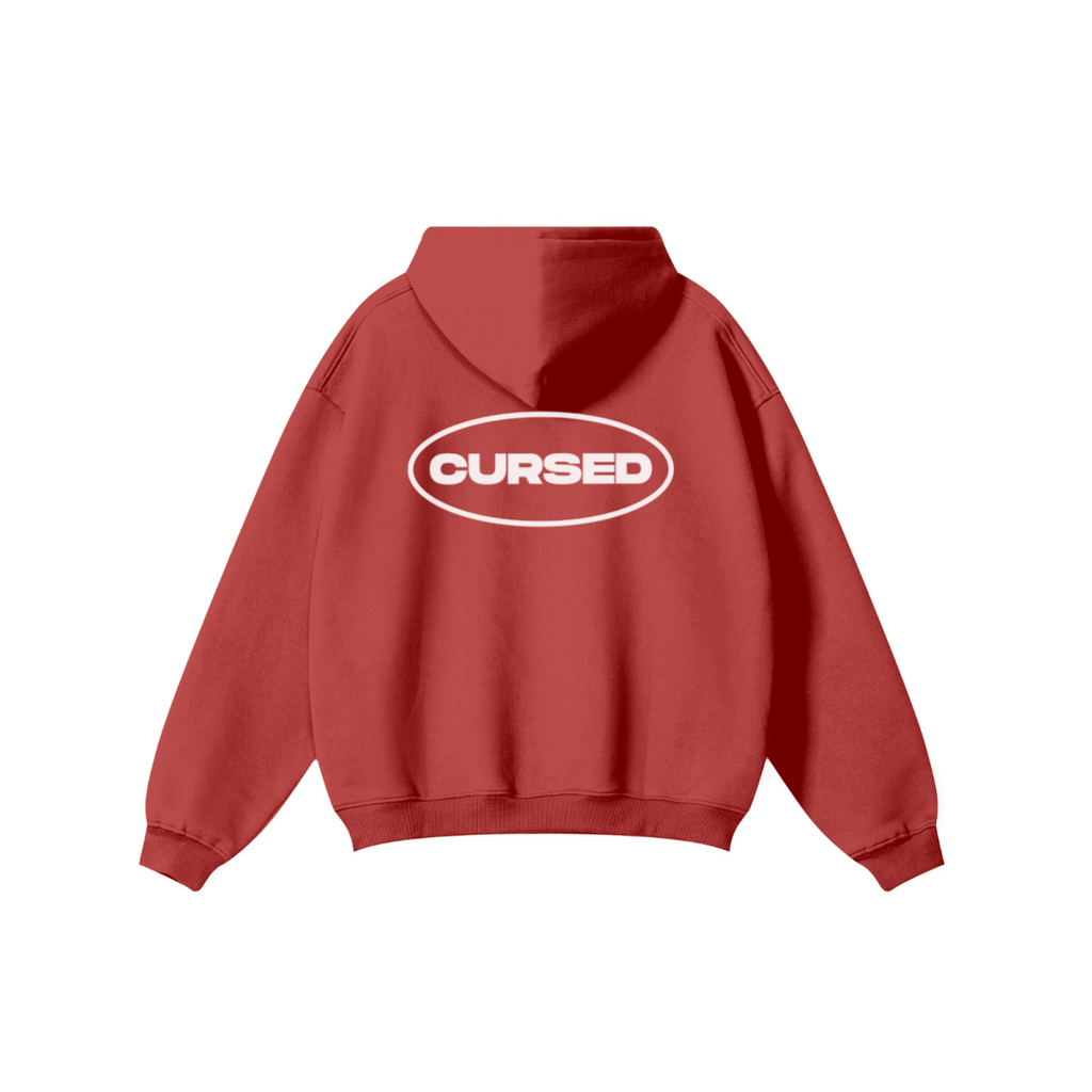 345GSM Men's Solid Color Pullover Hoodie Red