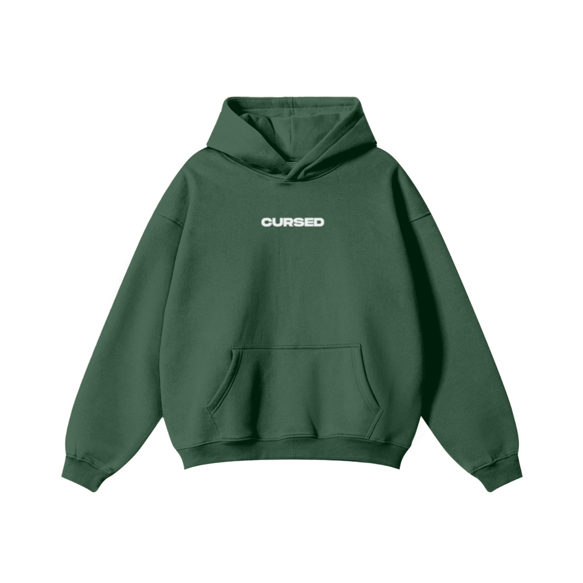 345GSM Men's Solid Color Pullover Hoodie Green