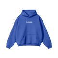 345GSM Men's Solid Color Pullover Hoodie Cyan Blue