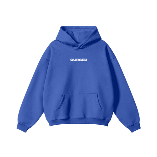 345GSM Men's Solid Color Pullover Hoodie Cyan Blue