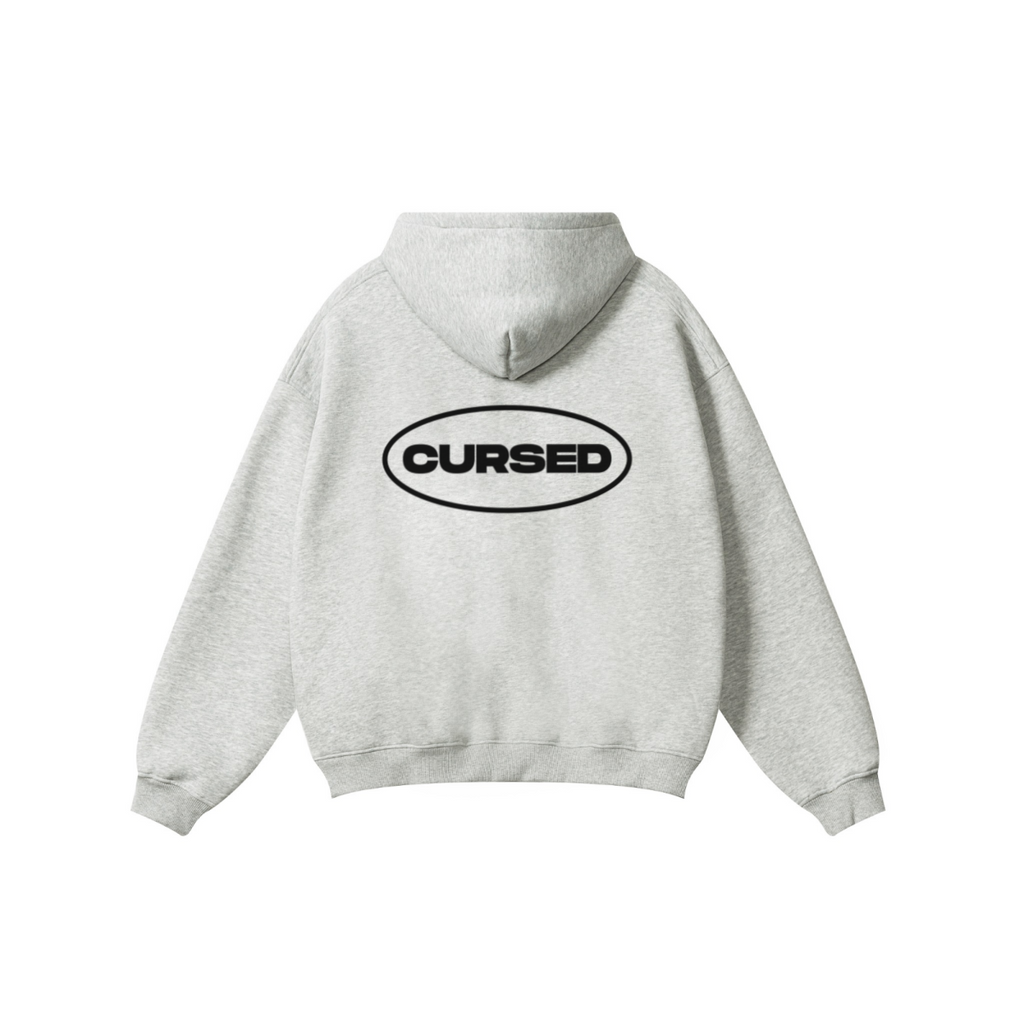 345GSM Men's Solid Color Pullover Hoodie Floral Beige